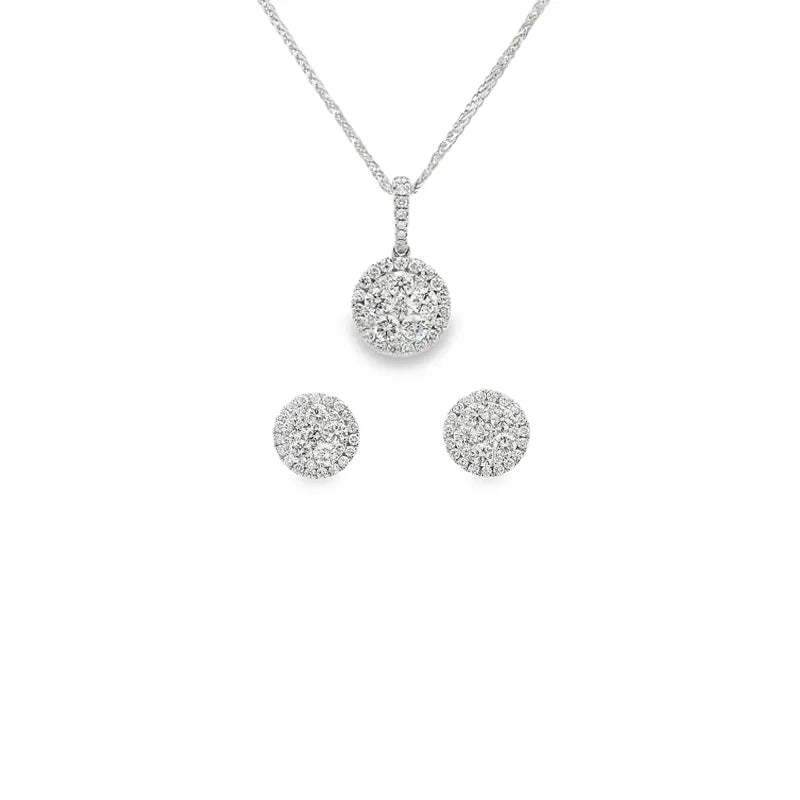 Elegant Diamond Pendant Set