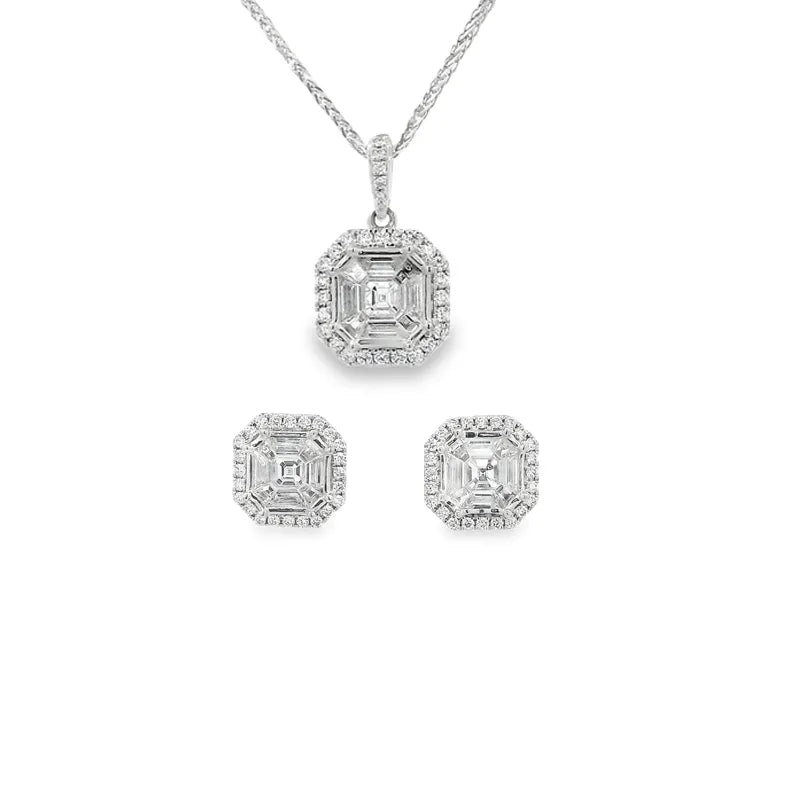 Elegant Diamond Pendant Set
