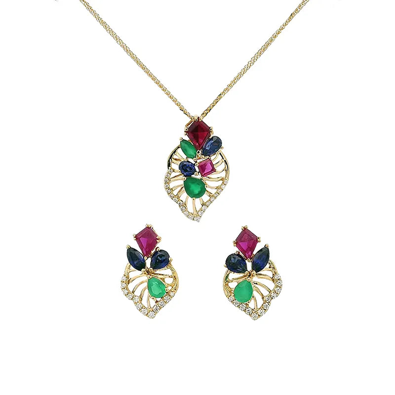 Elegant Colorful Pendant Necklace