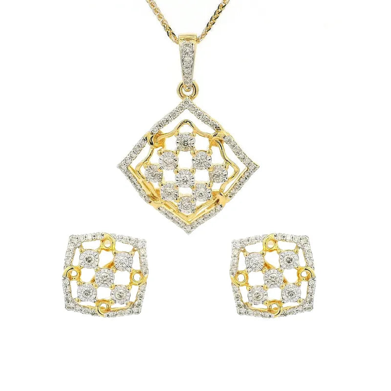 18K Gold Pendant Set