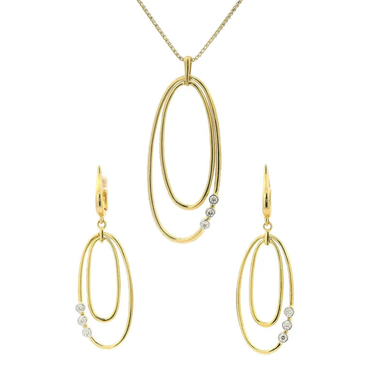 18K Gold Pendant Set