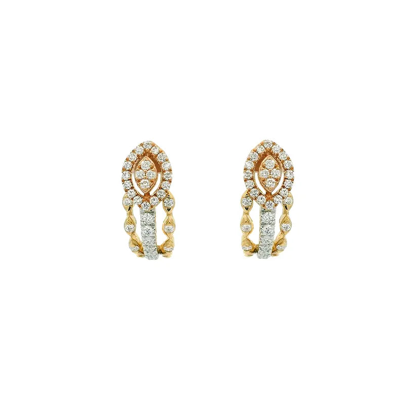 Elegant Diamond and Gold Pendant Earrings
