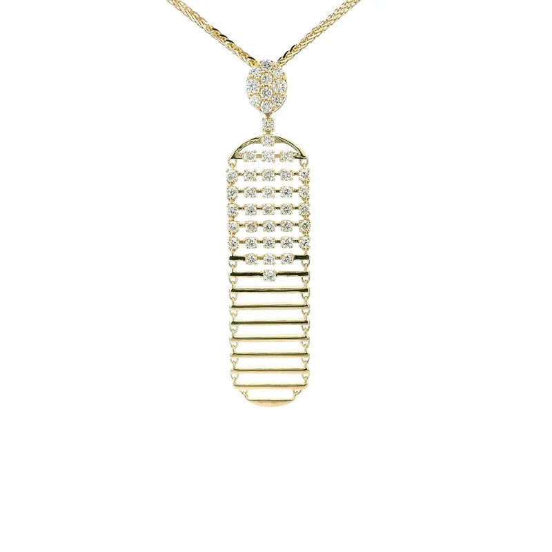 Elegant Gold Diamond Pendant Set