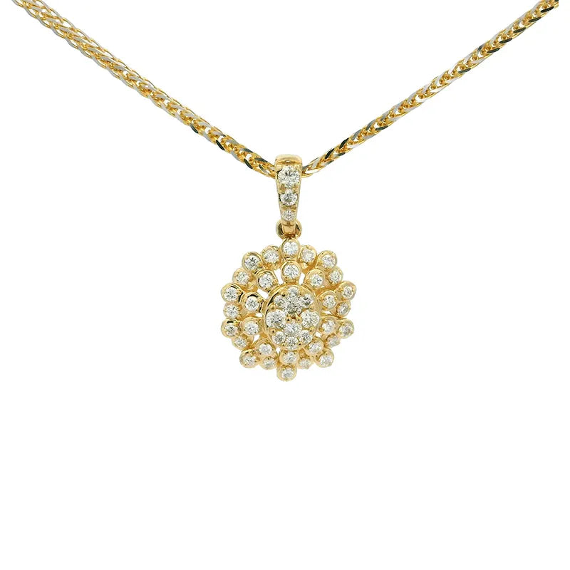 Elegant Gold Diamond Pendant Set