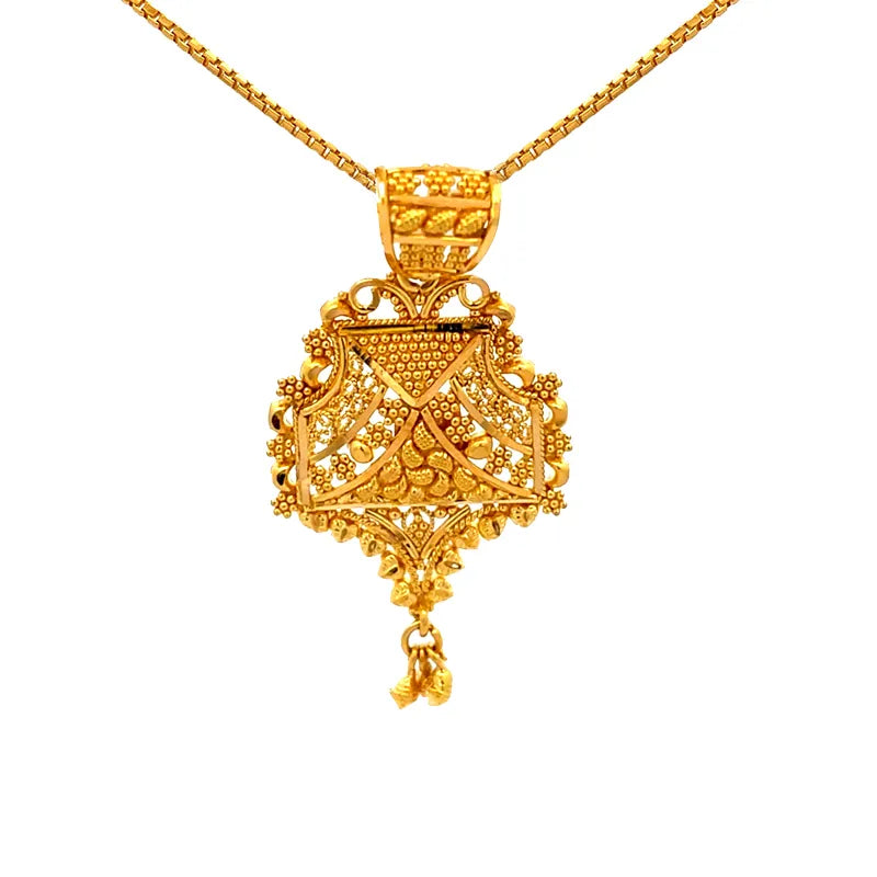 22K Yellow Gold Filigree Pendant