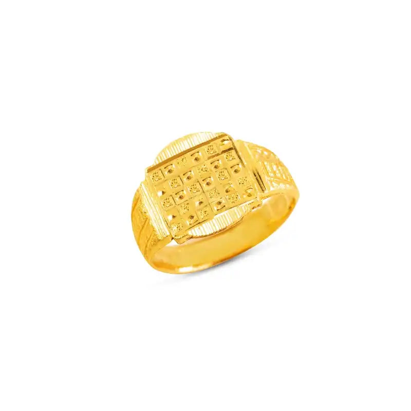 Intricate 22K Men's Yellow Gold Ring Size 11.75