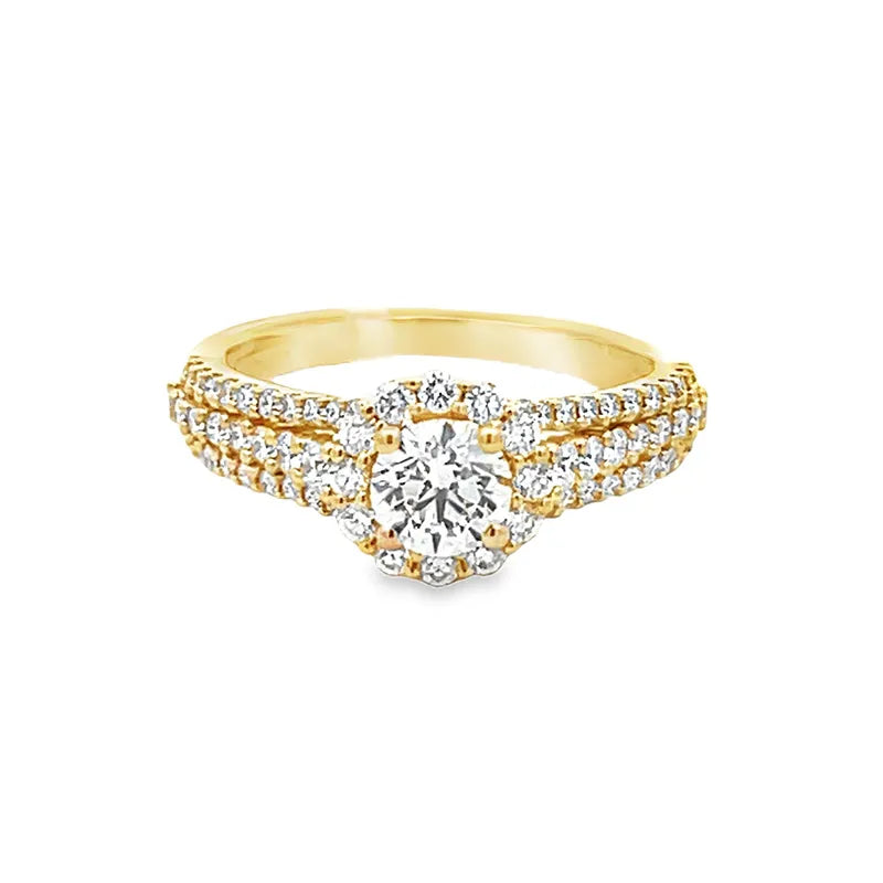 Elegant Gold Diamond Engagement Ring - GIA certified