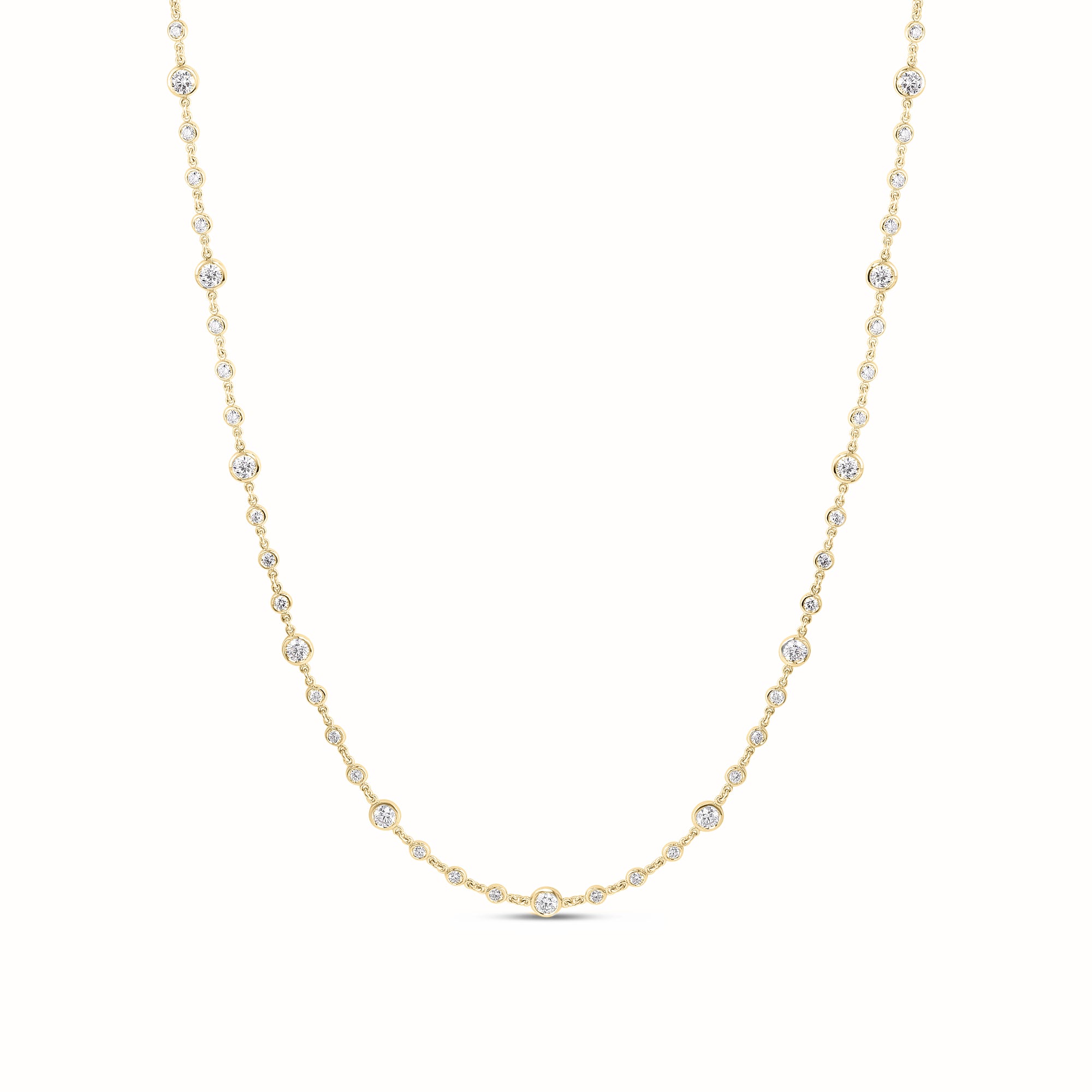 18K WHITE GOLD DIAMONDS BY THE INCH ENDLESS DIAMOND LONG NECKLACE