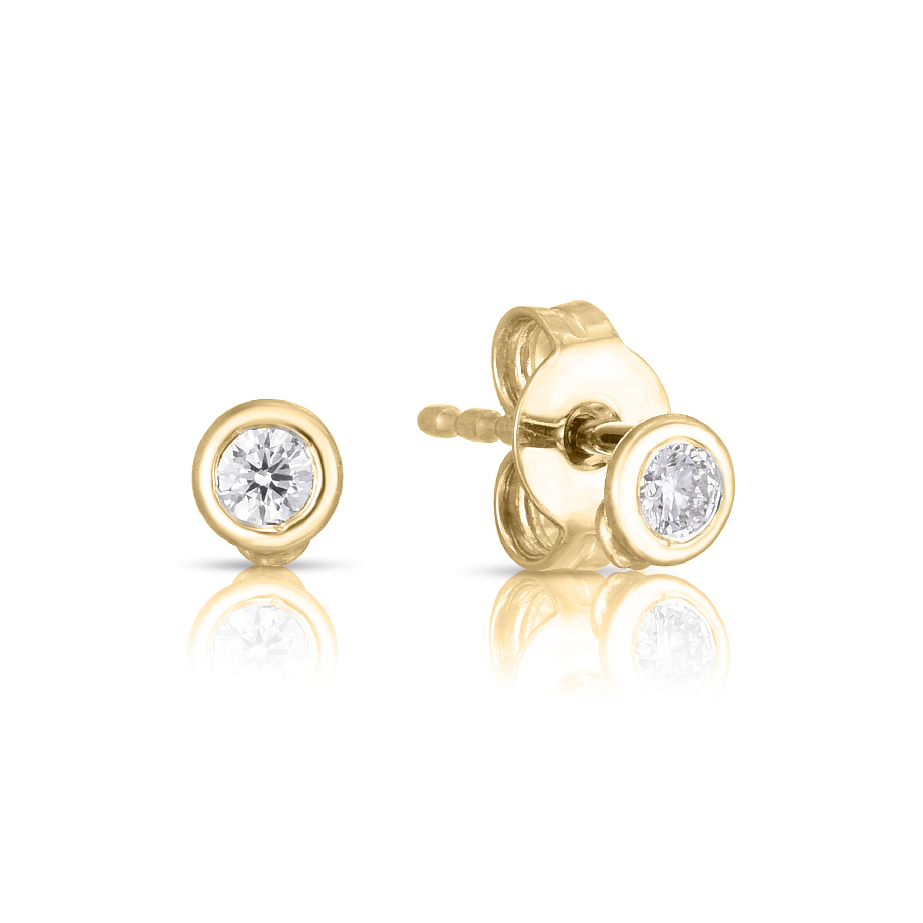 18K YELLOW GOLD TINY TREASURES DIAMOND STUD EARRINGS