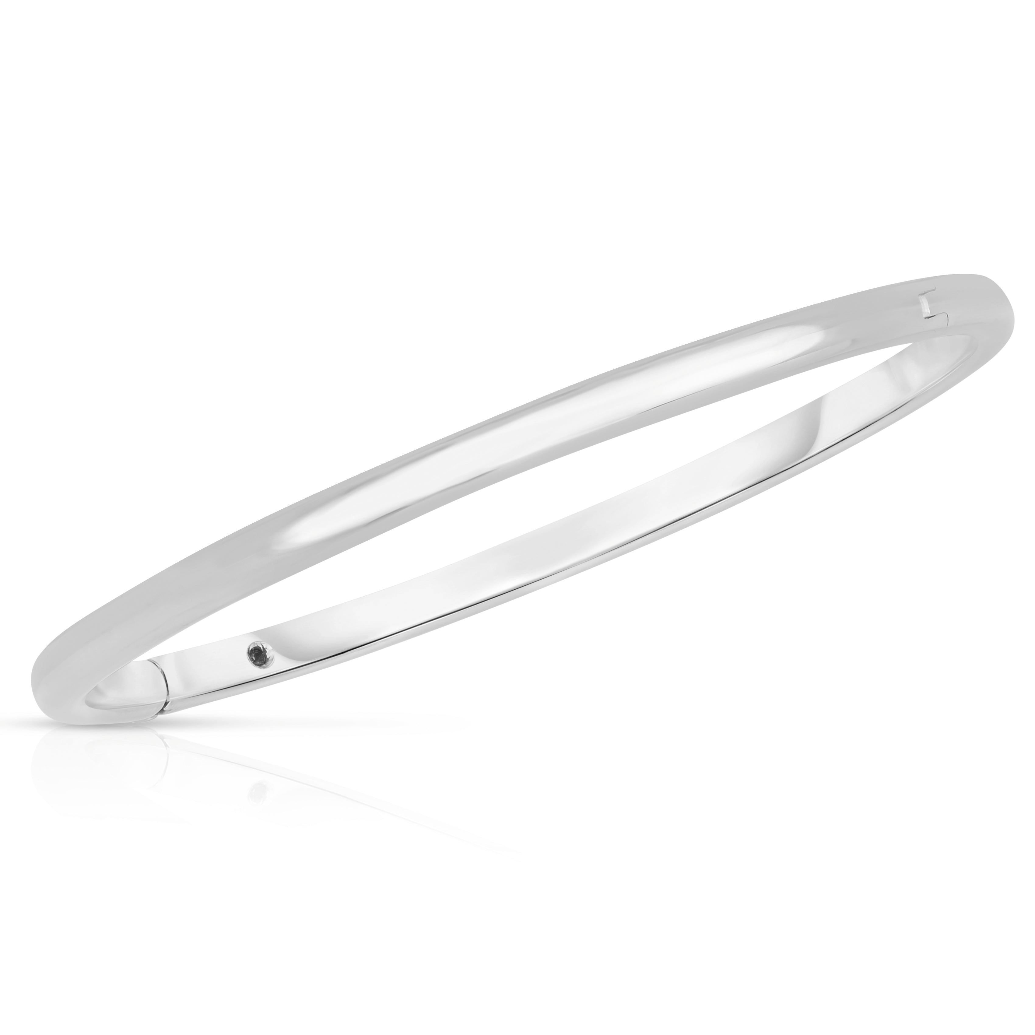 18K WHITE DESIGNER GOLD ROUNDED BANGLE