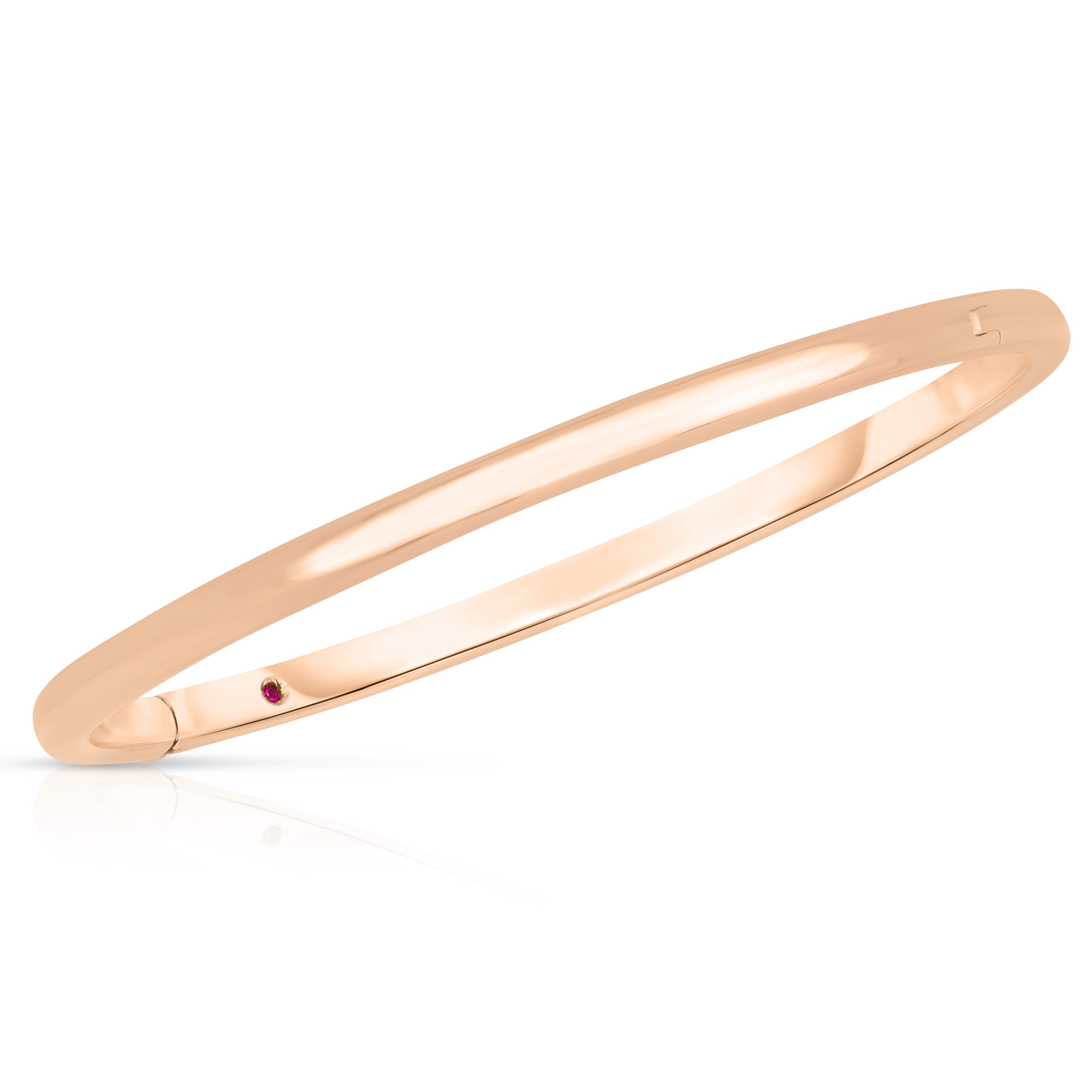 18K ROSE DESIGNER GOLD ROUNDED BANGLE