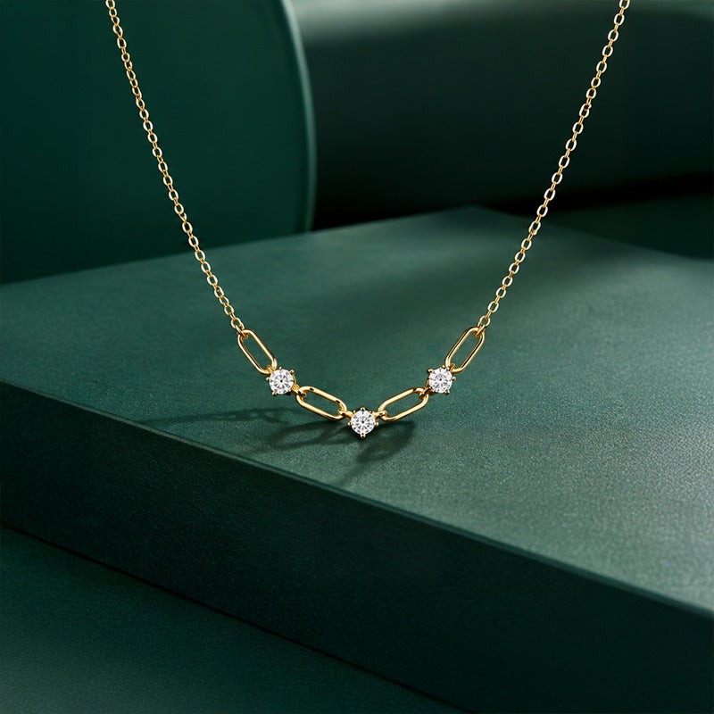 Minimalist Gold Diamond Chain Necklace