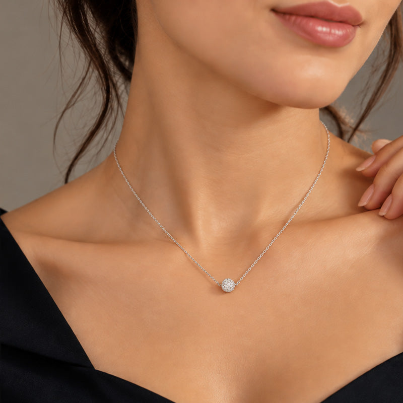 18K Gold Diamond Ball Pendant