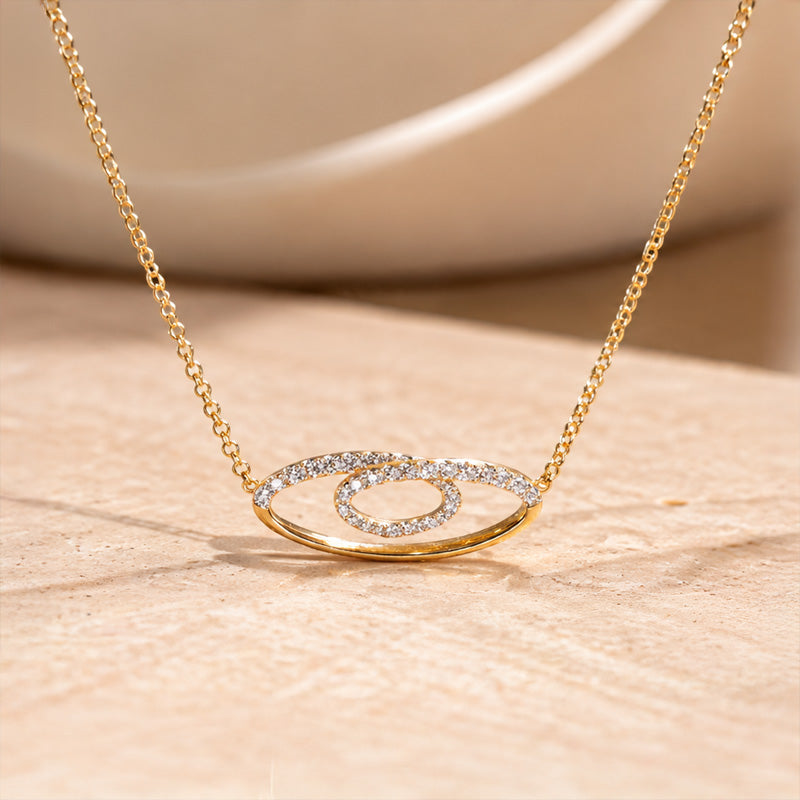 Looped in Rose Gold Diamond Necklace