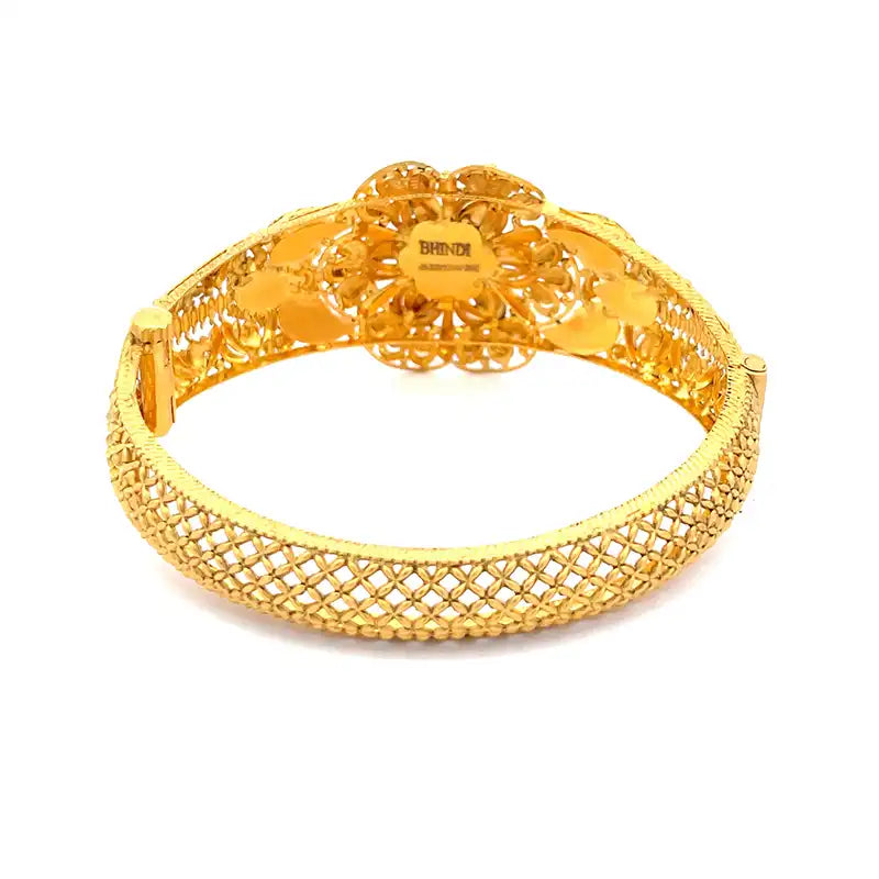 Elegant Antique Gold Bangle Bracelet for Women 22K Yellow Gold 28 Grams