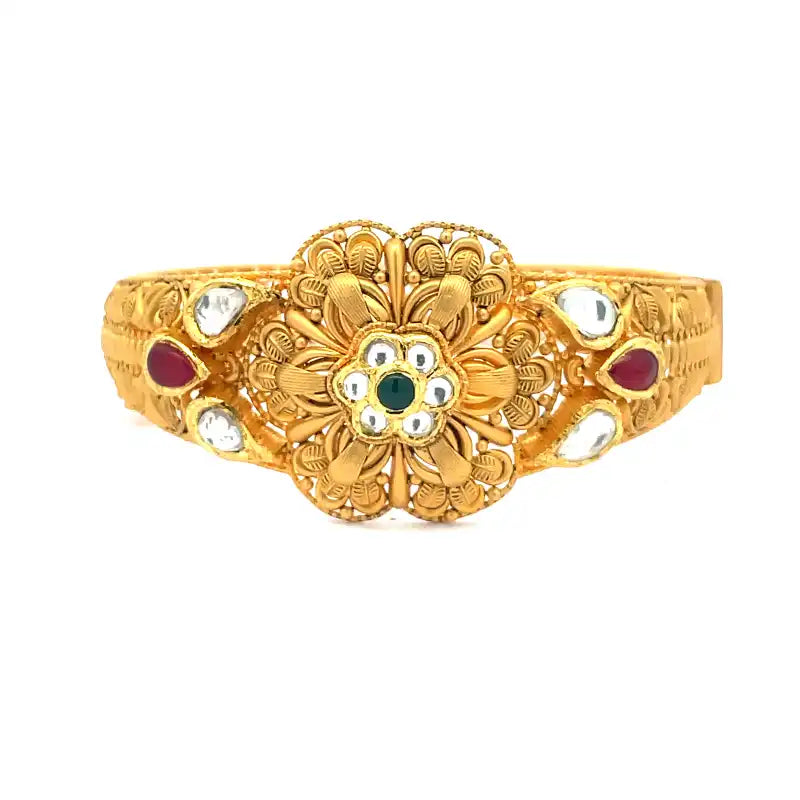 Elegant Antique Gold Bangle Bracelet for Women 22K Yellow Gold 28 Grams