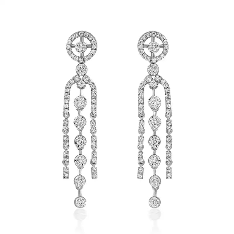 Glitzy, Cascade styled evening wear White Gold Diamond Set