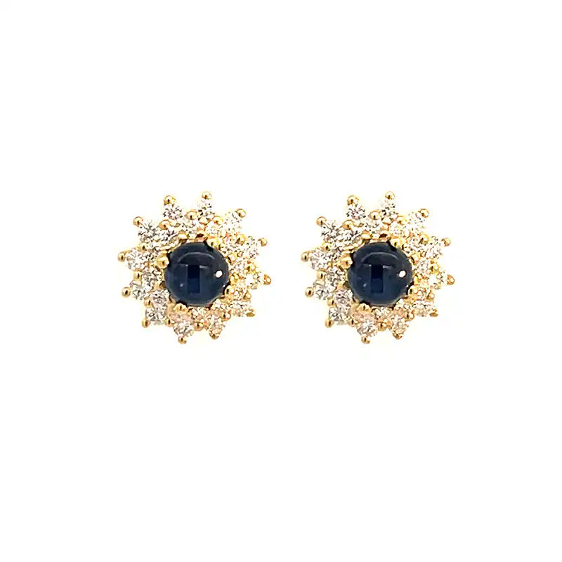 Floral Sapphire Diamond Pendant Set in 18K Gold