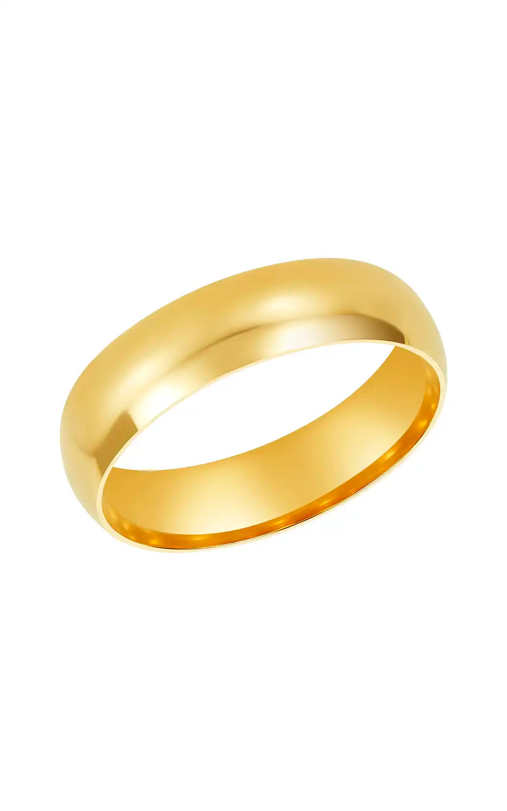 Simple elegant 22K yellow gold plain wedding band for timeless commitment