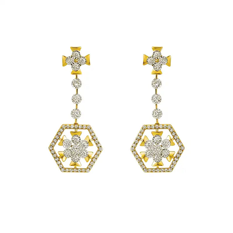 Cascading Gold Diamond Necklace Set