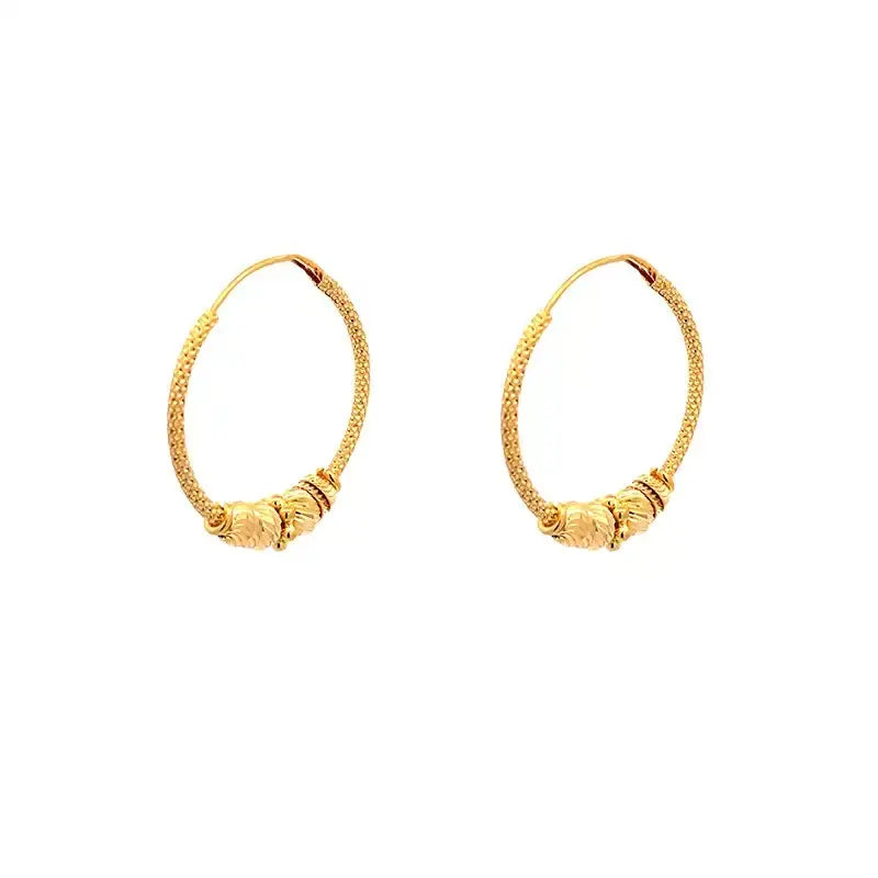 Beautiful 25 mm 22K Yellow Gold Hoop Earrings for Timeless Style