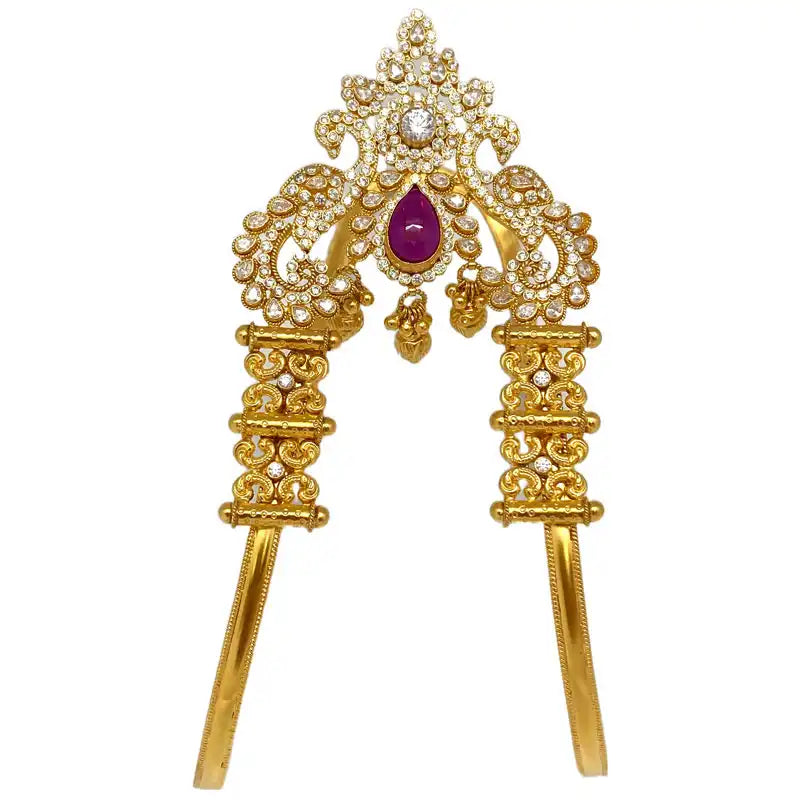 Elegant 22K Yellow Gold Ornate Armlet for Women with Intricate Design