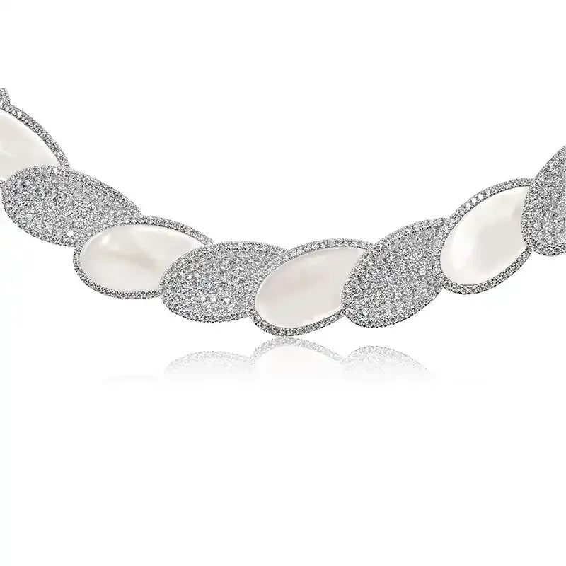 Diamond Mother of Pearl Necklace Set