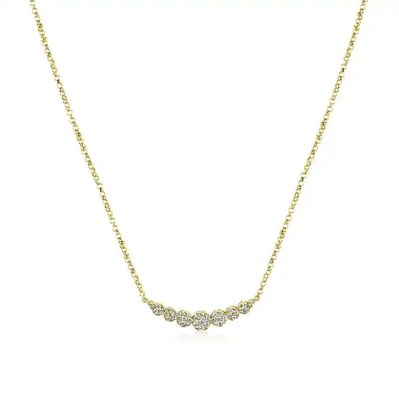 Exquisite Diamond Necklace & Earrings in 18K Yellow Gold