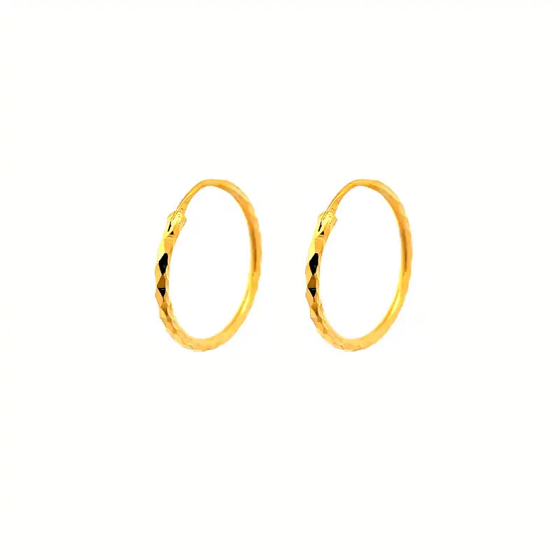 Classic 22K Yellow Gold Hoop Earrings for Everyday Elegance and Versatile Style - 23mm Diameter