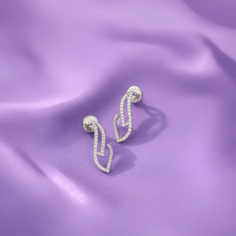 18K White Gold Diamond Waterfall Drop Earrings