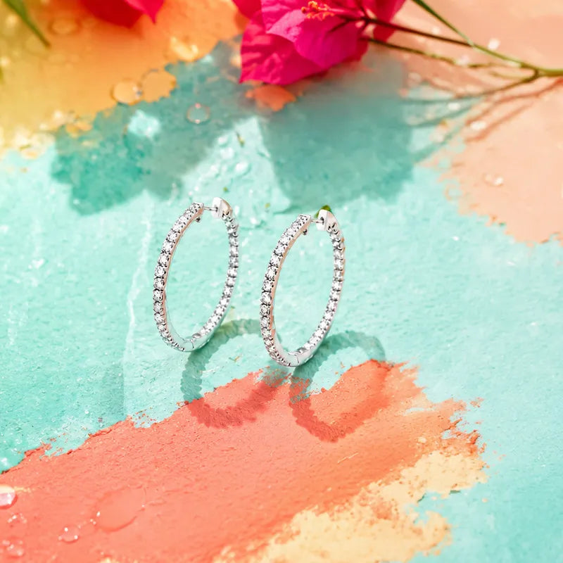 Classic Gold Diamond Hoop Earrings