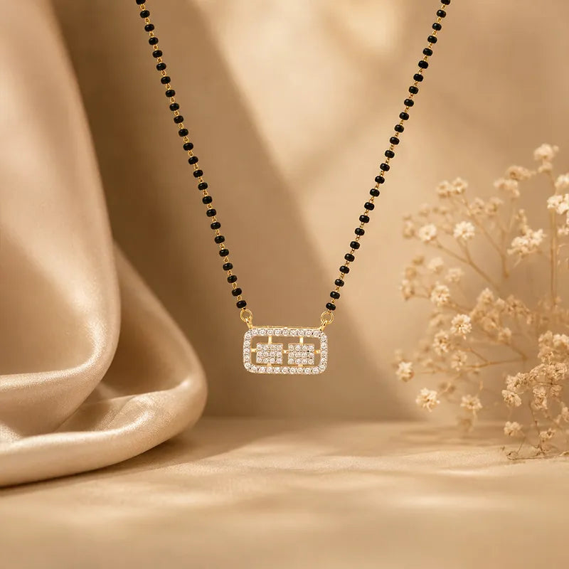 Elegant 18K Yellow Gold Diamond Mangalsutra Necklace for Today's Woman