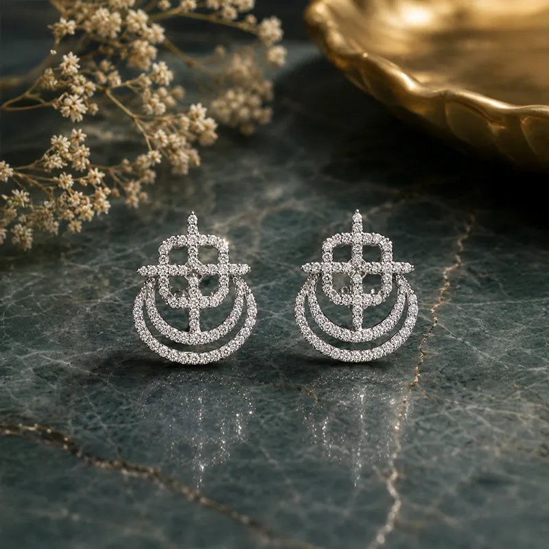 White Gold Diamond Stud Earrings