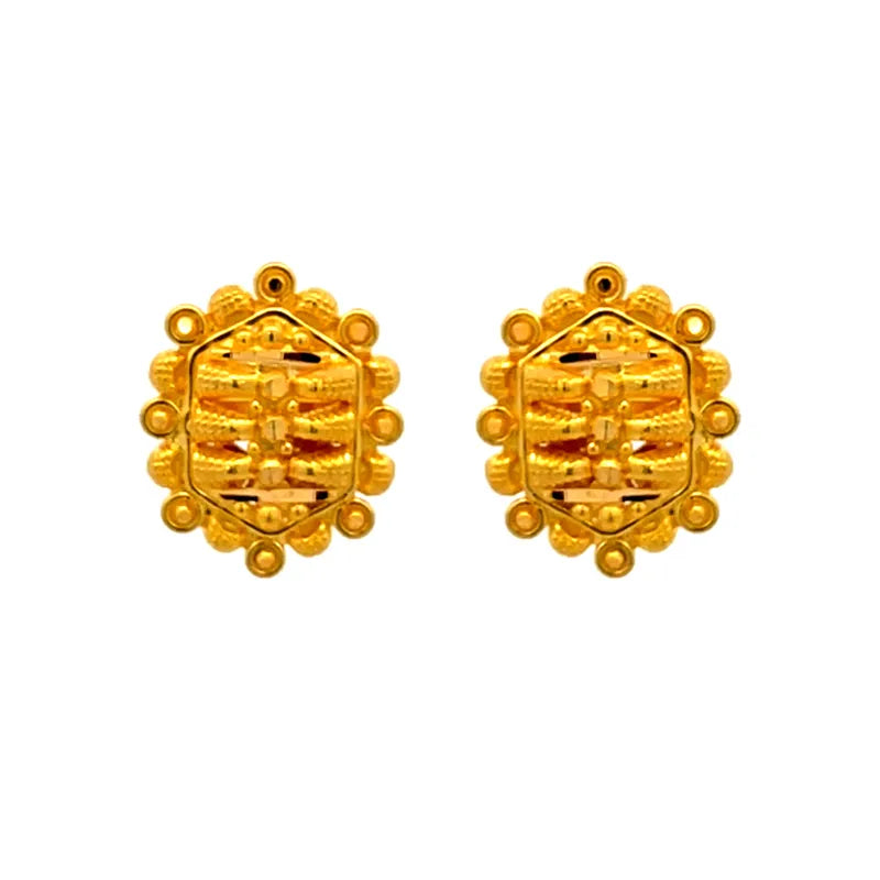 Shaped Stud Earrings in 22K Gold