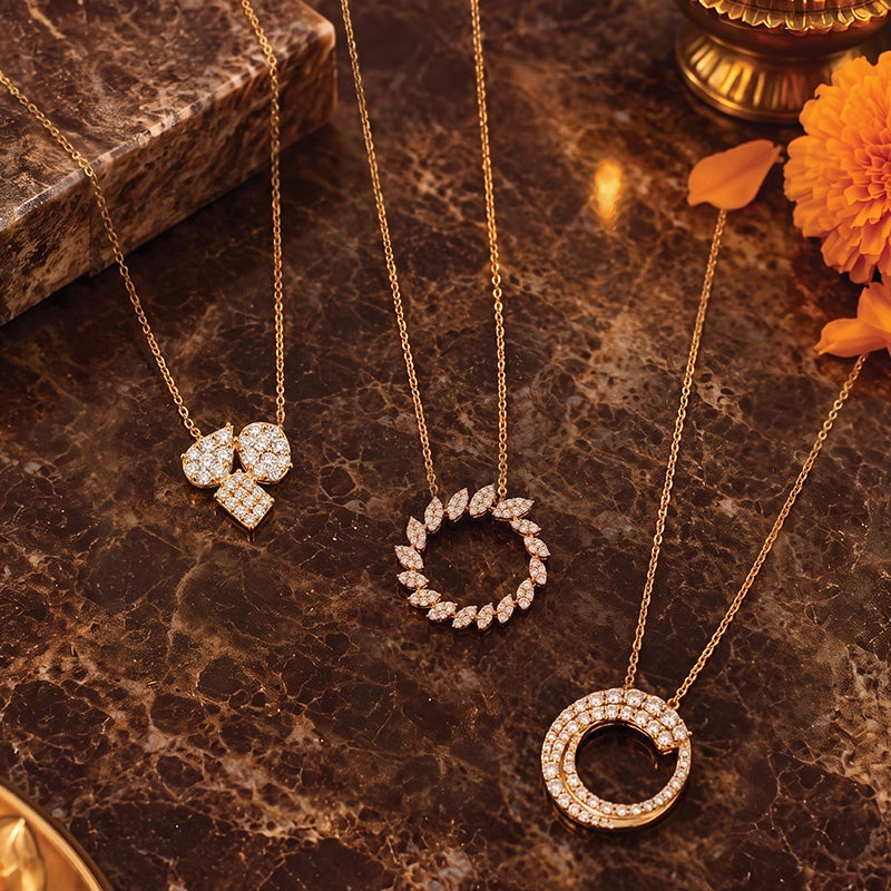 Delicate 18K yellow gold necklace with sparkling diamonds for everyday elegance