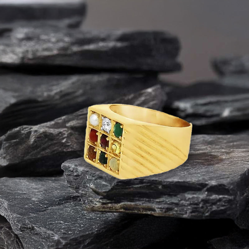 Navratna - 22K Gold Men's Ring Size 10.00