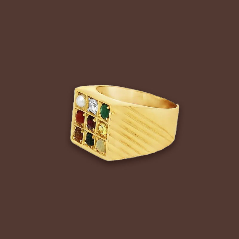 Navratna - 22K Gold Men's Ring Size 10.00
