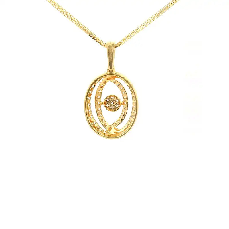 Oval Gold Diamond Pendant
