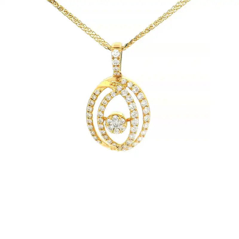 Oval Gold Diamond Pendant