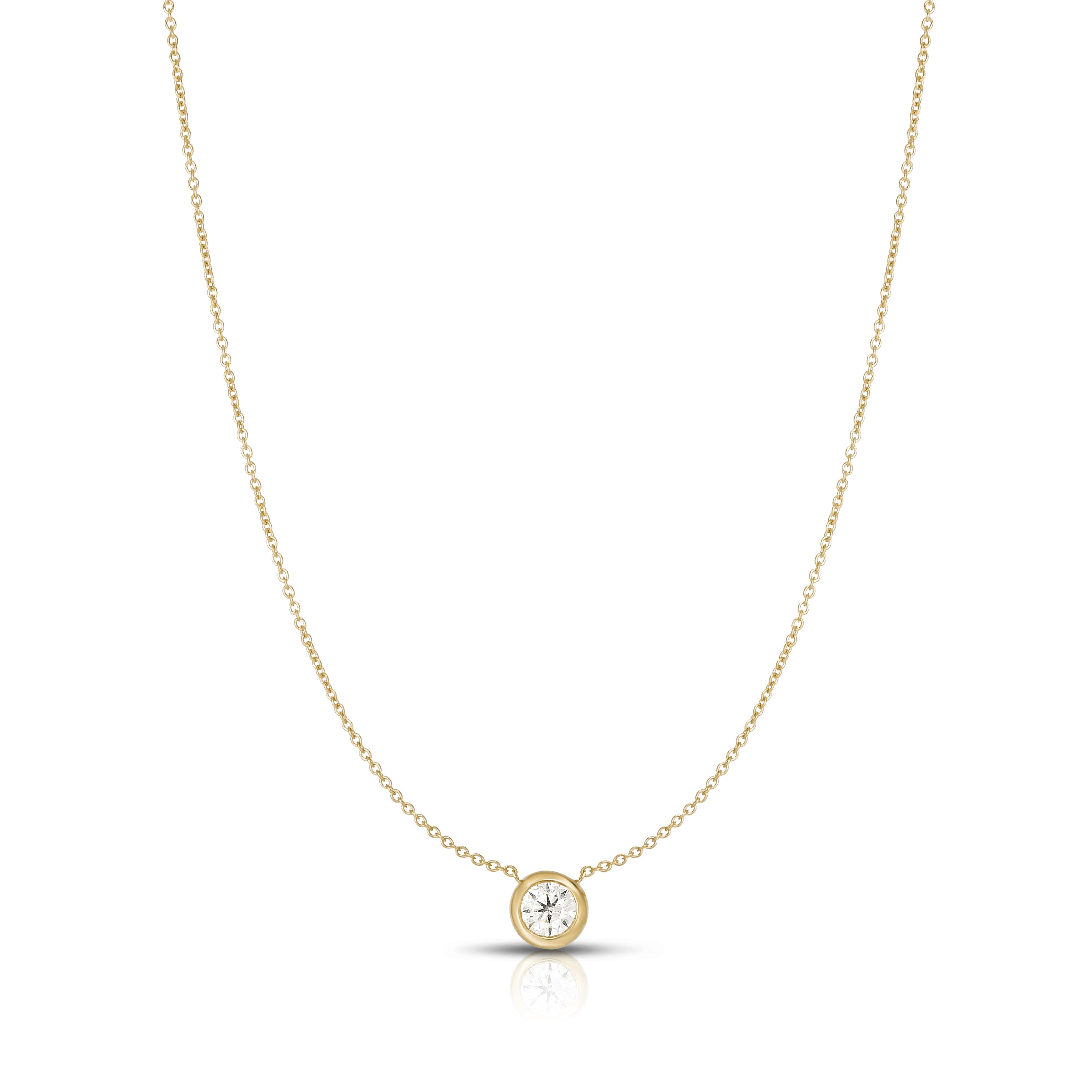 18K YELLOW GOLD DIAMONDS BY THE INCH SINGLE BEZEL NECKLACE