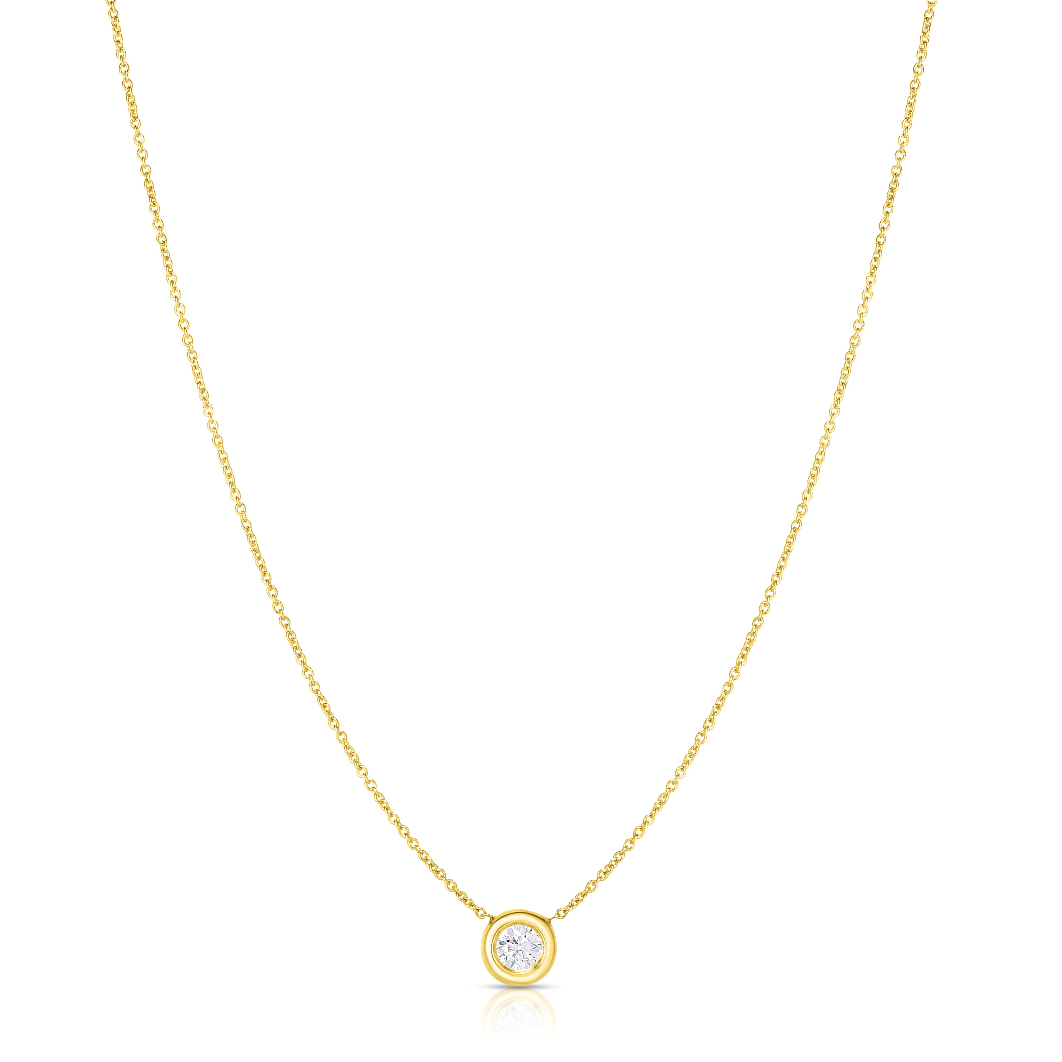 18K YELLOW GOLD DIAMONDS BY THE INCH SINGLE BEZEL NECKLACE