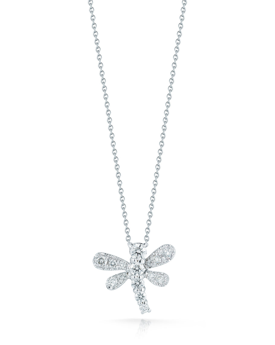 18K WHITE GOLD TINY TREASURES DIAMOND DRAGONFLY PENDANT