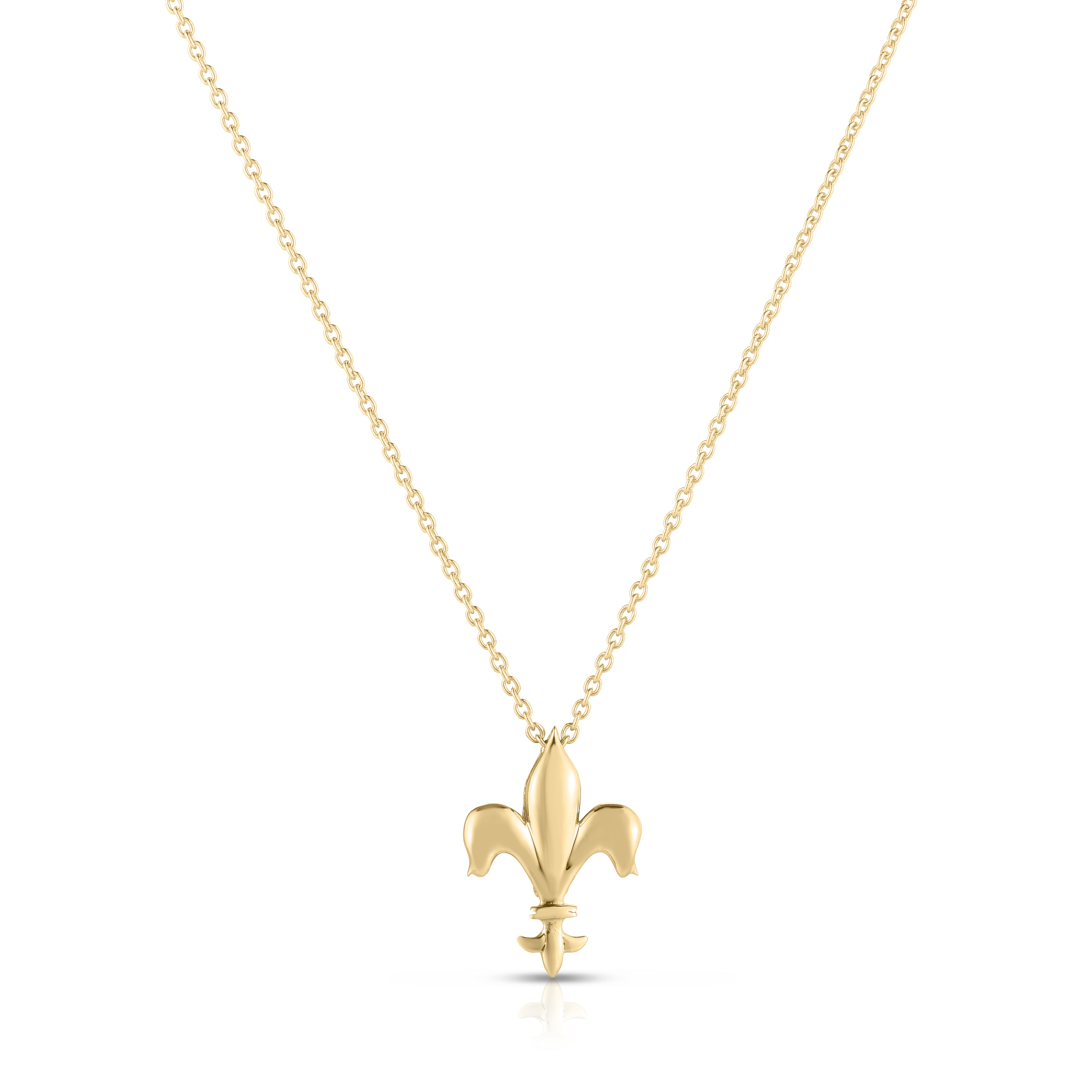 18K YELLOW GOLD TINY TREASURES FLEUR DE LIS NECKLACE