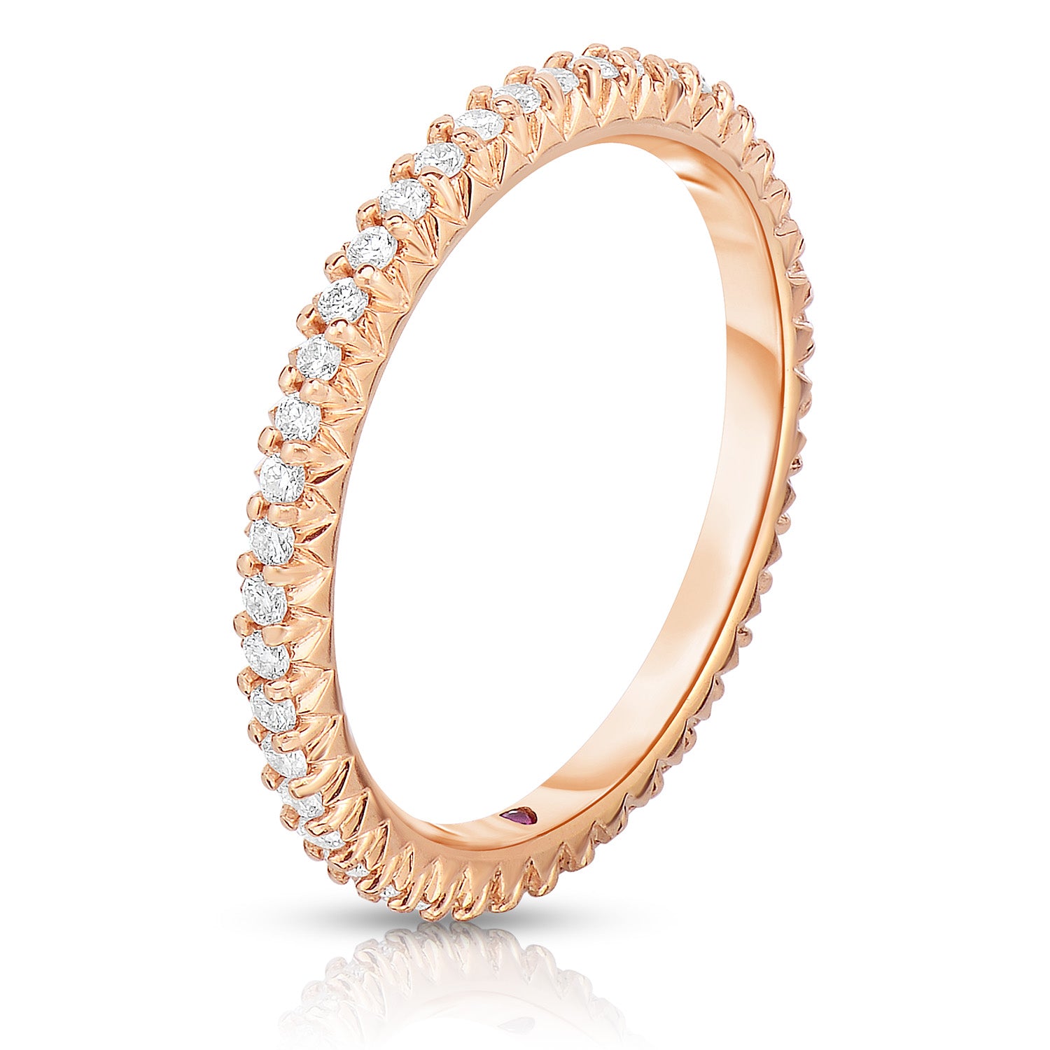 18K ROSE GOLD DIAMOND CLASSIC PAVE ETERNITY BAND RING