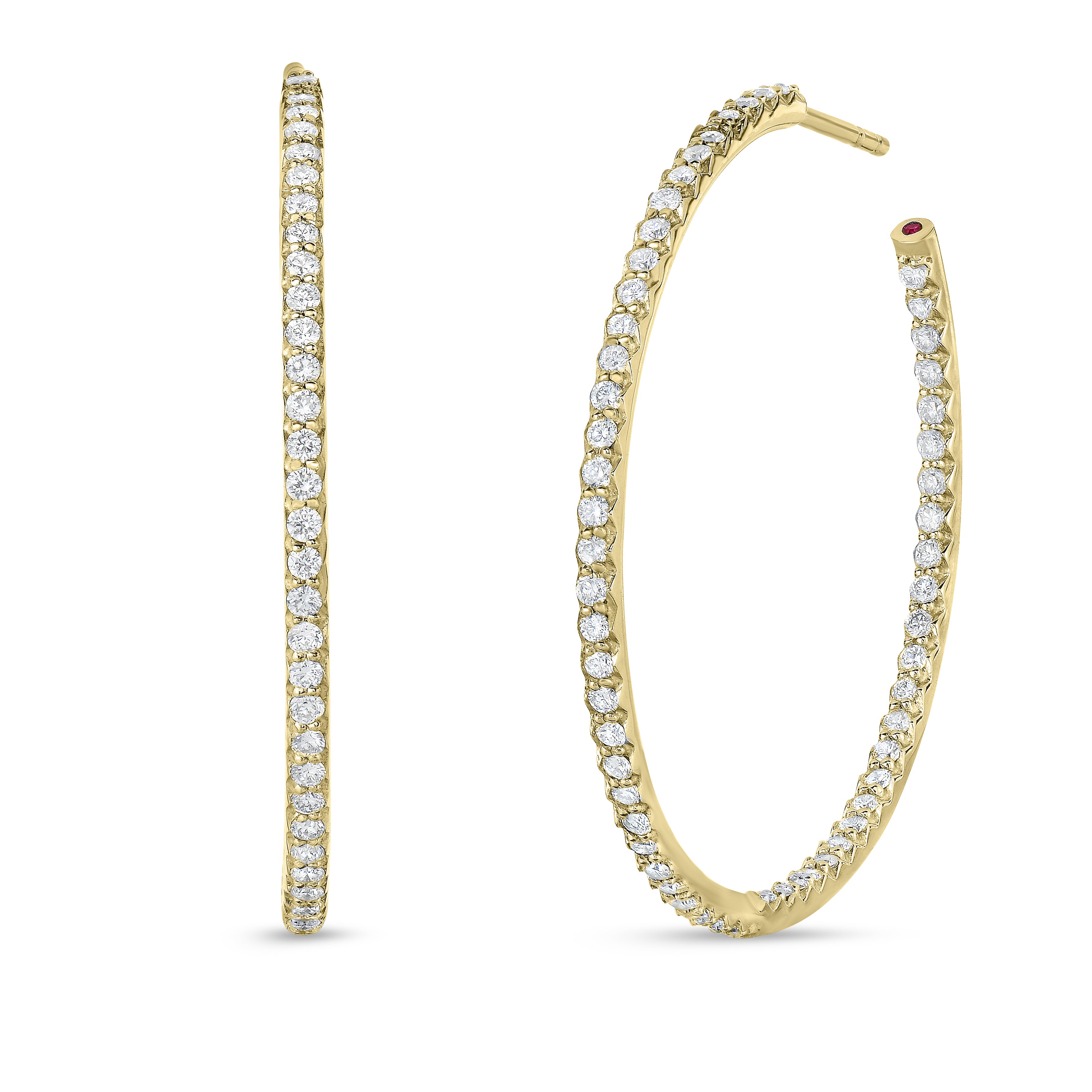 18K YELLOW GOLD THE PERFECT DIAMOND HOOP® EXTRA LARGE INSIDE OUTSIDE OPEN BACK EARRINGS