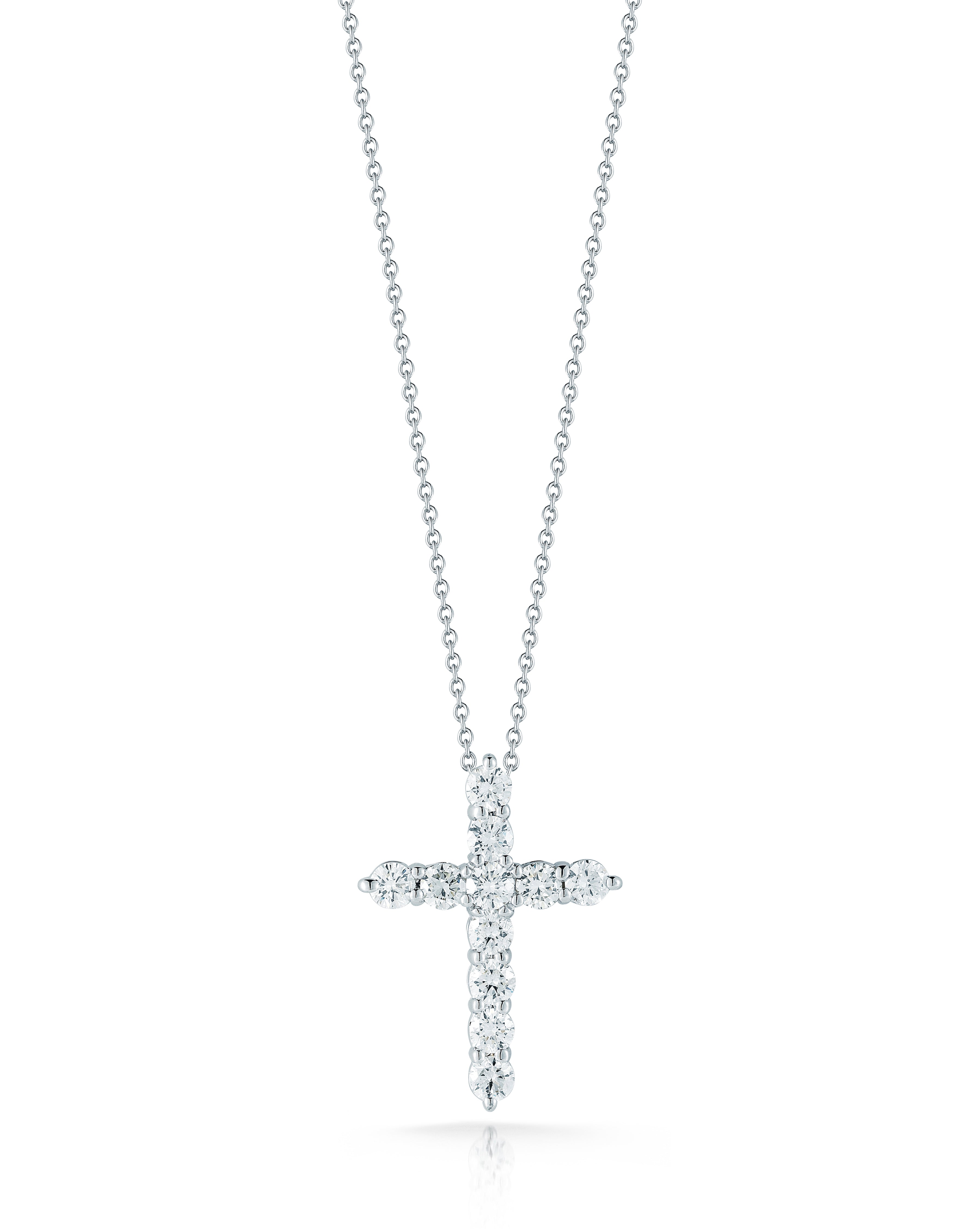 18K WHITE GOLD TINY TREASURES DIAMOND CROSS NECKLACE