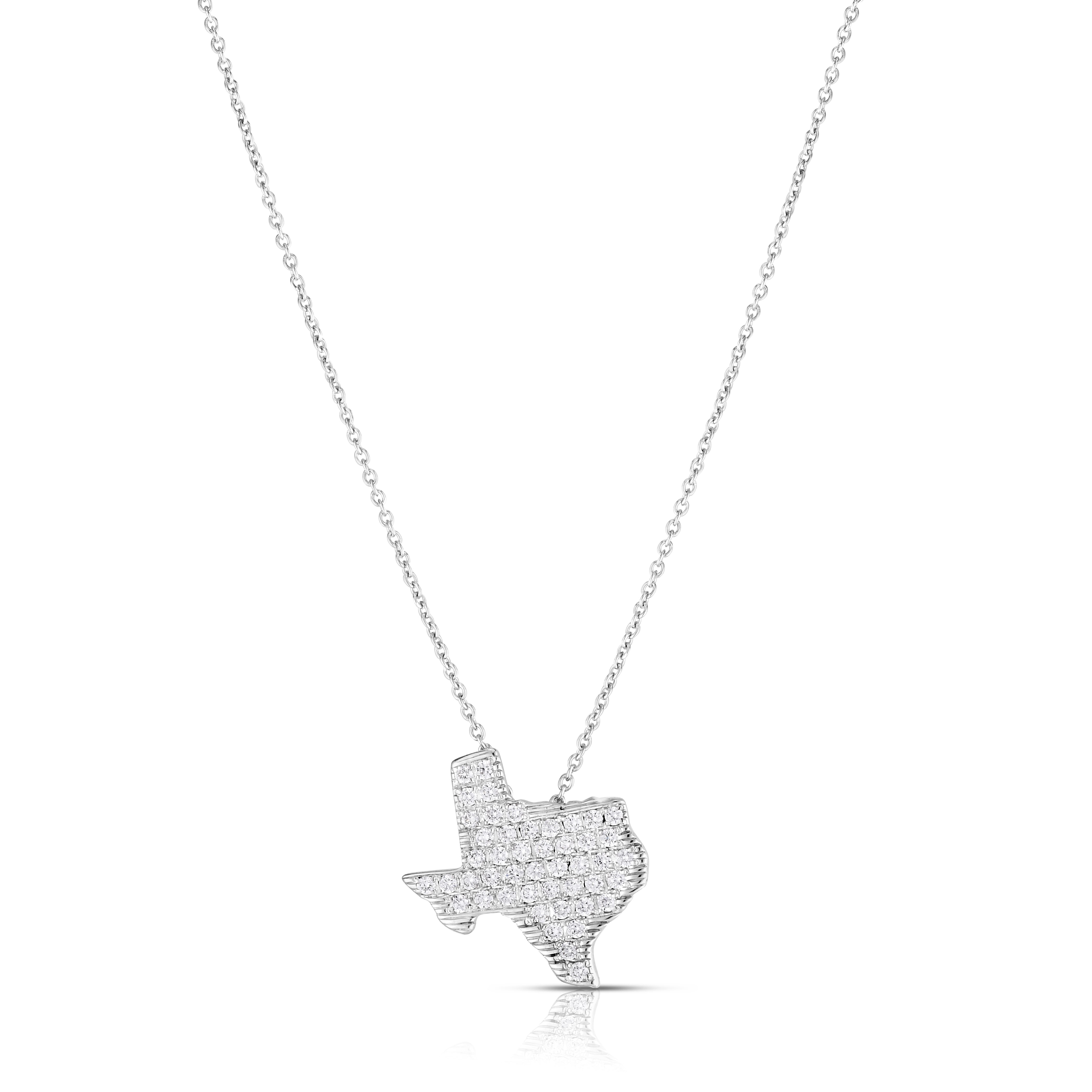 18K WHITE GOLD TINY TREASURES DIAMOND TEXAS NECKLACE