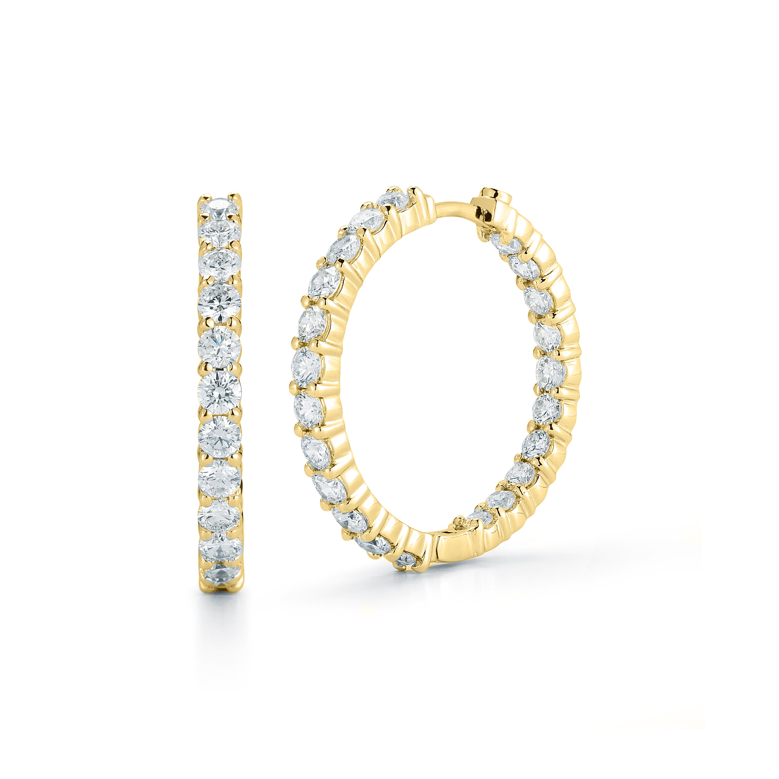 18K YELLOW GOLD THE PERFECT DIAMOND HOOP® INSIDE OUTSIDE EARRINGS