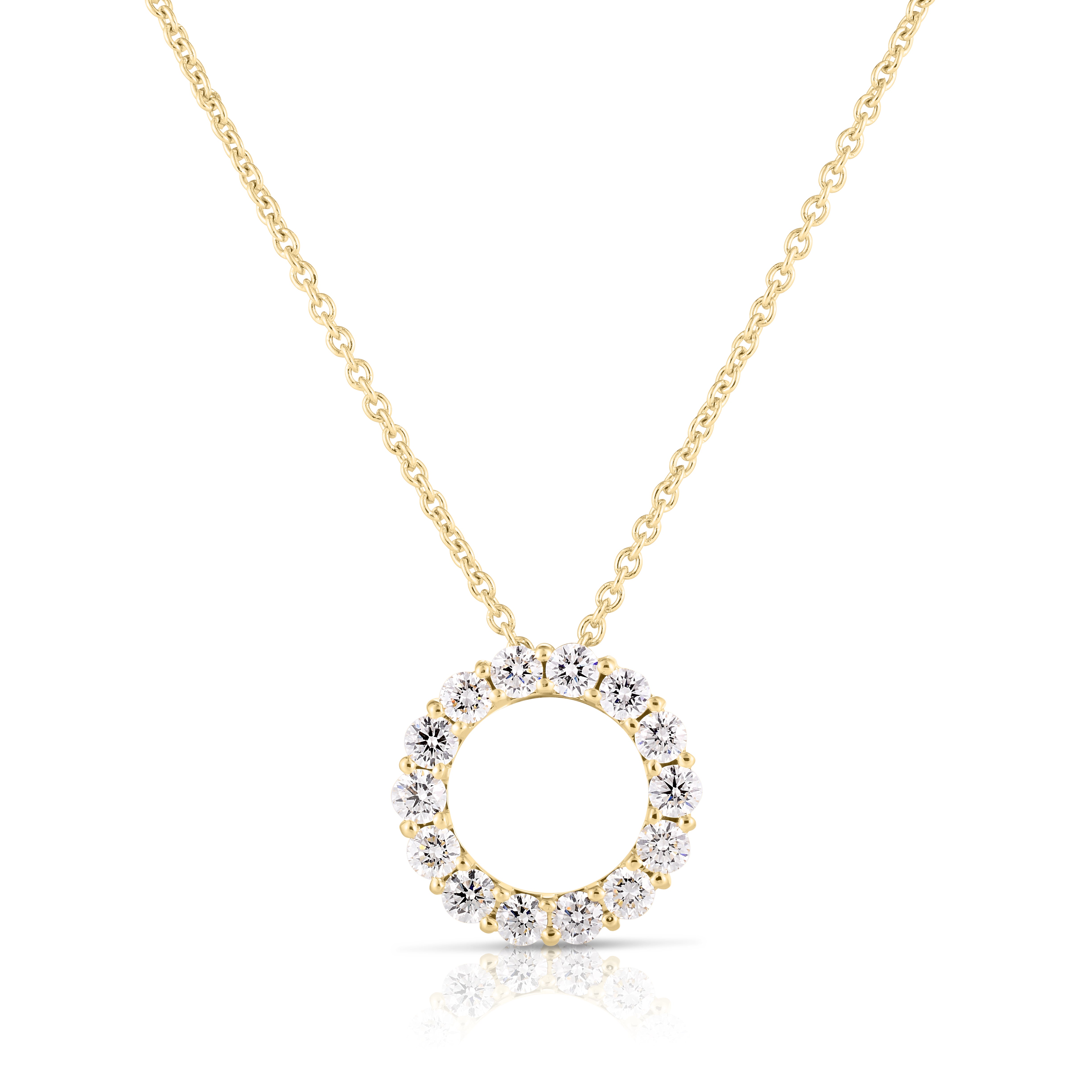 18K YELLOW GOLD TINY TREASURES SMALL DIAMOND CIRCLE NECKLACE