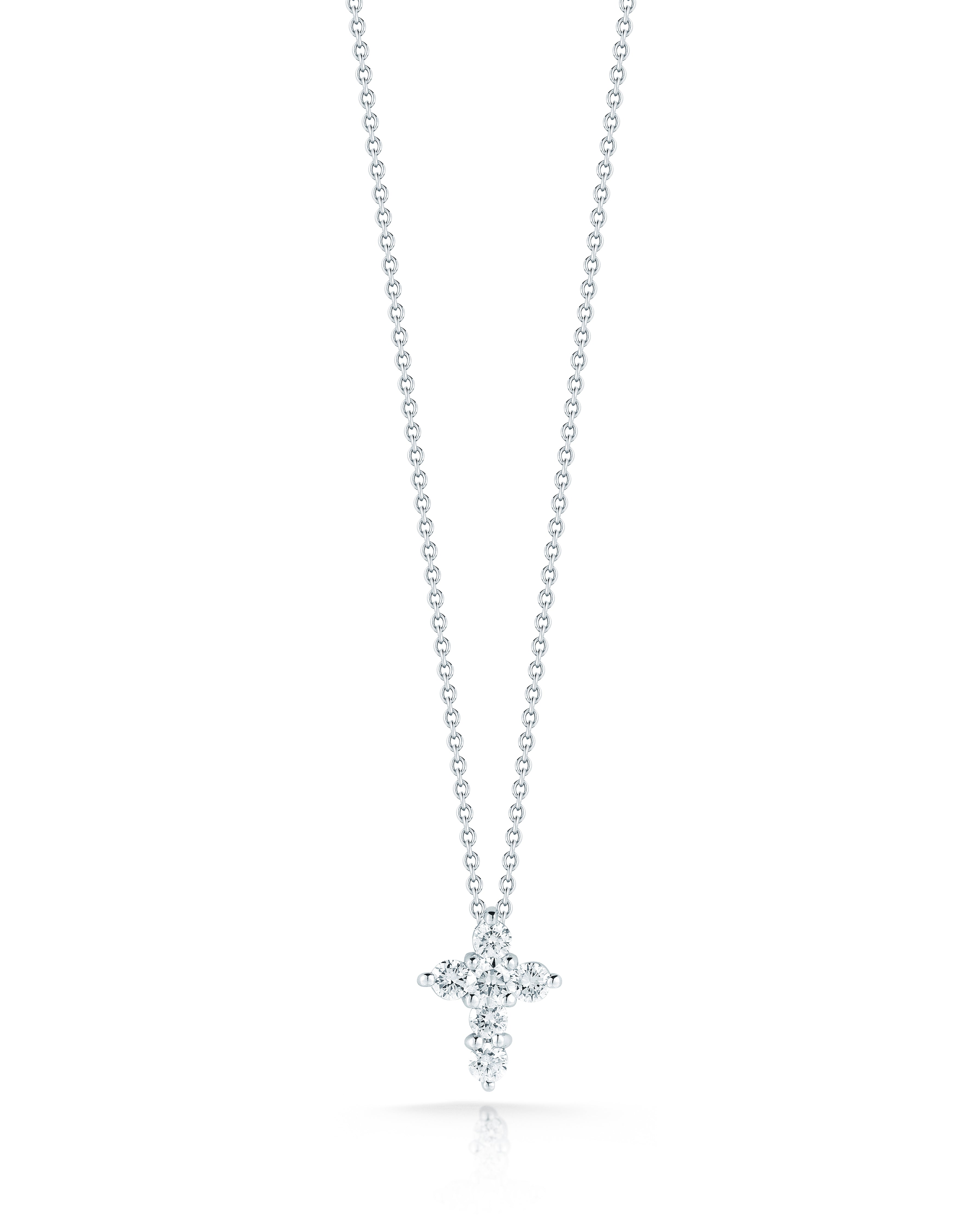 18K WHITE GOLD TINY TREASURES MINI DIAMOND CROSS NECKLACE